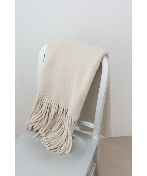 AZUL by moussy（アズールバイマウジー）の「ニットフリンジストール（ストール/ショール・レディース・チャコールグレー/オレンジ/ターコイズブルー/ライトベージュ・FREE）」の11枚目の写真