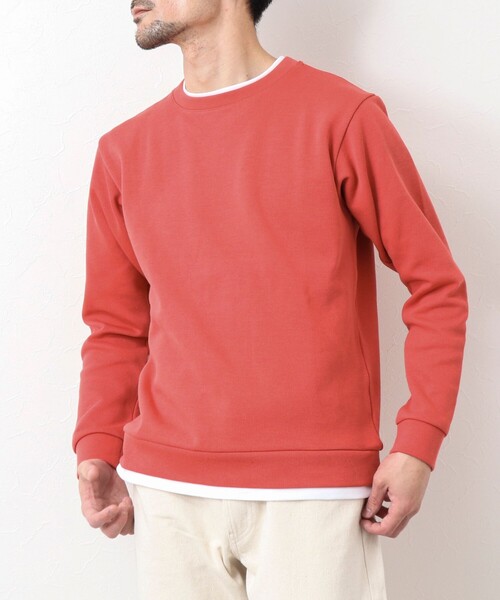 NOLLEY'S goodman（ノーリーズグッドマン）の「リブダンボール フェイクレイヤードプルオーバー（Tシャツ/カットソー・メンズ・ブラック/グレイッシュブルー/ネイビー/グレイッシュベージュ/サーモンピンク・L/M）」の5枚目の写真