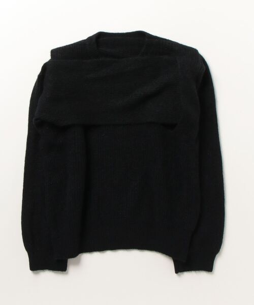 Dream garden（ドリームガーデン）の「レイヤード風 オフショルダー 長袖ニットトップス（ニット/セーター・レディース・ベージュ/ホワイト/ブラック・FREE）」の16枚目の写真