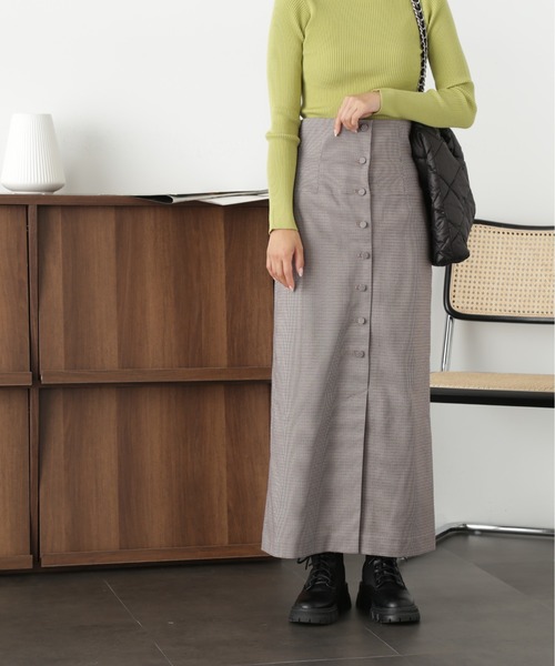 FREE'S MART（フリーズマート）の「【Sシリーズ対応】フロントボタンウエスト折り返しナロースカート（スカート・レディース・グレー系その他/ベージュ系その他/ボルドー・X-SMALL/MEDIUM/SMALL）」の3枚目の写真