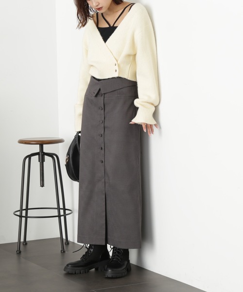 FREE'S MART（フリーズマート）の「【Sシリーズ対応】フロントボタンウエスト折り返しナロースカート（スカート・レディース・グレー系その他/ベージュ系その他/ボルドー・X-SMALL/MEDIUM/SMALL）」の6枚目の写真
