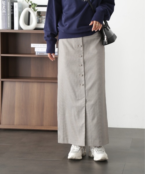 FREE'S MART（フリーズマート）の「【Sシリーズ対応】フロントボタンウエスト折り返しナロースカート（スカート・レディース・グレー系その他/ベージュ系その他/ボルドー・X-SMALL/MEDIUM/SMALL）」の15枚目の写真