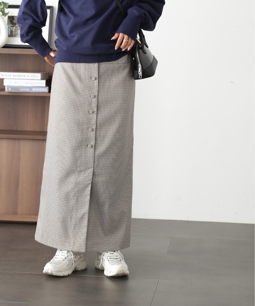 FREE'S MART（フリーズマート）の「【Sシリーズ対応】フロントボタンウエスト折り返しナロースカート（スカート・レディース・グレー系その他/ベージュ系その他/ボルドー・X-SMALL/MEDIUM/SMALL）」の16枚目の写真