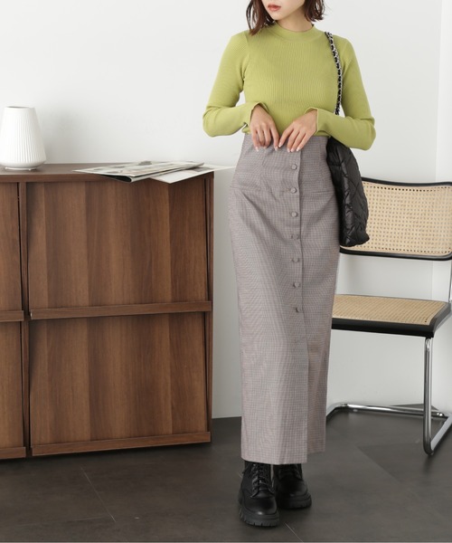 FREE'S MART（フリーズマート）の「【Sシリーズ対応】フロントボタンウエスト折り返しナロースカート（スカート・レディース・グレー系その他/ベージュ系その他/ボルドー・X-SMALL/MEDIUM/SMALL）」の21枚目の写真