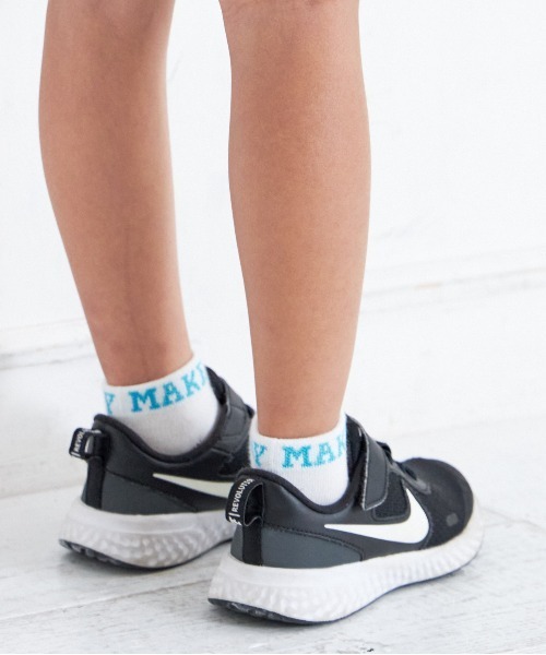 MAKE YOUR DAY（メイクユアデイ）の「アンクルソックス（ソックス/靴下・キッズ・ライム/ブラック/オフホワイト・15 /21/24/18）」の4枚目の写真