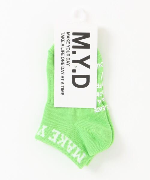 MAKE YOUR DAY（メイクユアデイ）の「アンクルソックス（ソックス/靴下・キッズ・ライム/ブラック/オフホワイト・15 /21/24/18）」の10枚目の写真