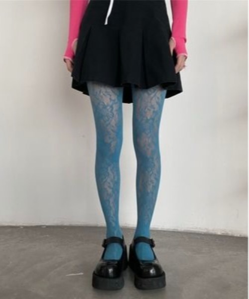 Burner（バーナー）の「【OKUOKU　0909】レースタイツ カラータイツ ストッキング  oku-tights-669198263349-8 Nn（タイツ/ストッキング・レディース・ピンク/ブラック/ホワイト/ブルー系その他/レッド/ブルー/パープル/ブラック系その他4/ホワイト系その他3/ホワイト系その他4/ブラック系その他3/ブラック系その他2/グレー系その他2/ホワイト系その他2・FREE）」の11枚目の写真