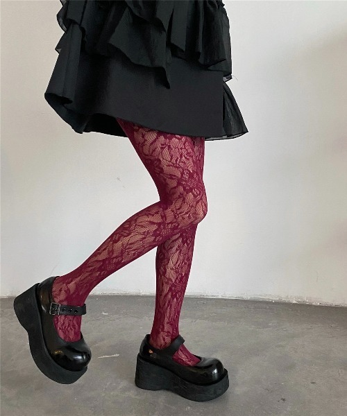 Burner（バーナー）の「【OKUOKU　0909】レースタイツ カラータイツ ストッキング  oku-tights-669198263349-8 Nn（タイツ/ストッキング・レディース・ピンク/ブラック/ホワイト/ブルー系その他/レッド/ブルー/パープル/ブラック系その他4/ホワイト系その他3/ホワイト系その他4/ブラック系その他3/ブラック系その他2/グレー系その他2/ホワイト系その他2・FREE）」の14枚目の写真