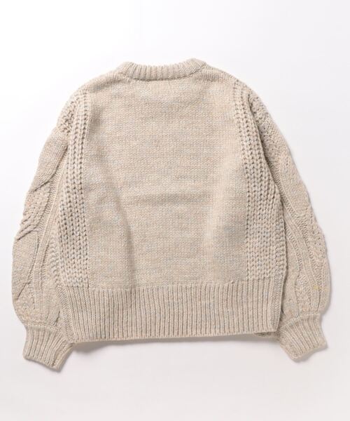 ottilie（オティーリエ）の「ottilie ざっくりケーブルスリーブニット（ニット/セーター・レディース・オフホワイト/ライトグレー・FREE）」の3枚目の写真