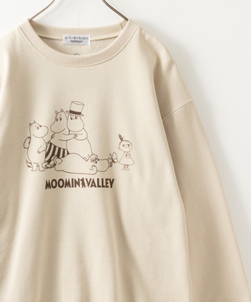 HITOMIN ベージュ トレーナー HITOMIN ベージュ トレーナー TSUNAGUロゴトレーナー | human