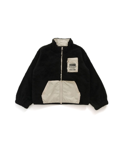 バイカラー ジップアップブルゾン JENNI love（ジェニィラブ）の「【洗える】防風ボアバイカラーZIP