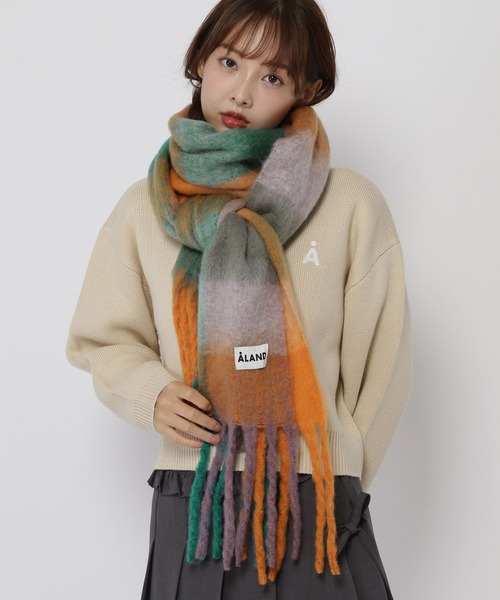 ★DAKS ★男女共用ブラウンメランジカシミアマフラー カシミヤストール[無地][男女兼用] 60cm×200cm【公式WEB限定価格