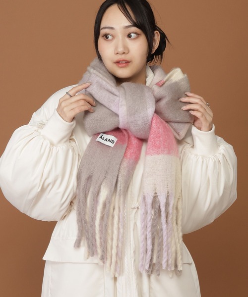 お気に入り4000件越え！【UNISEX】ALAND／チェックマフラー（マフラー