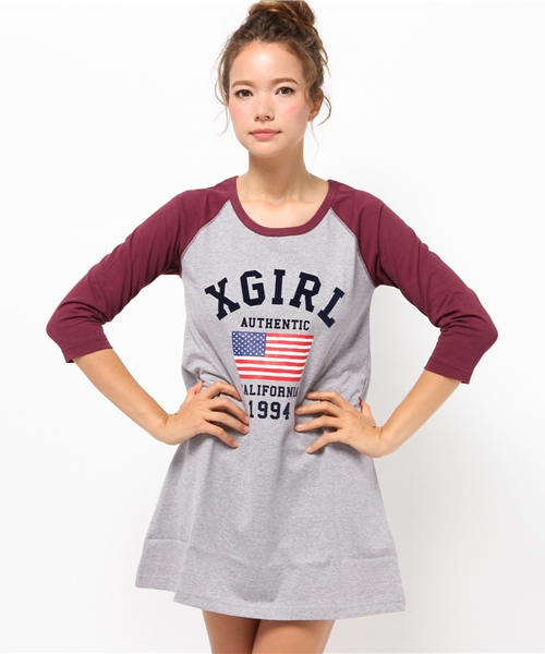 X-girl（エックスガール）の「USA B/B DRESS（ワンピース・レディース・ブラック/バーガンディー/ネイビー・1/2）」の11枚目の写真