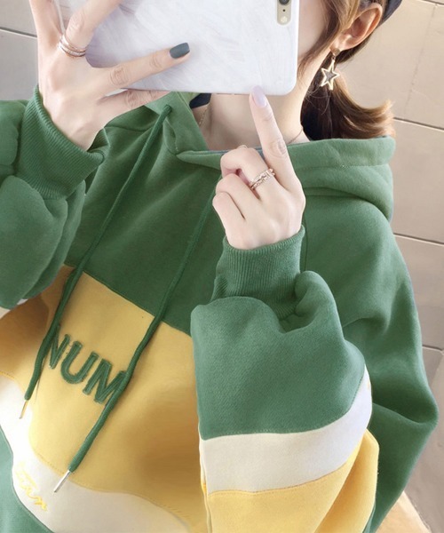 Miniministore(ミニミニストア)の「裏起毛 レディース パーカー フード付き(スウェット・レディース・ブルー/ライトグレー/ベージュ/グリーン/レッド・2XL)」の15枚目の写真