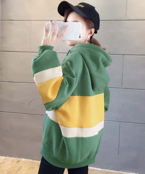 Miniministore(ミニミニストア)の「裏起毛 レディース パーカー フード付き(スウェット・レディース・ブルー/ライトグレー/ベージュ/グリーン/レッド・2XL)」の16枚目の写真