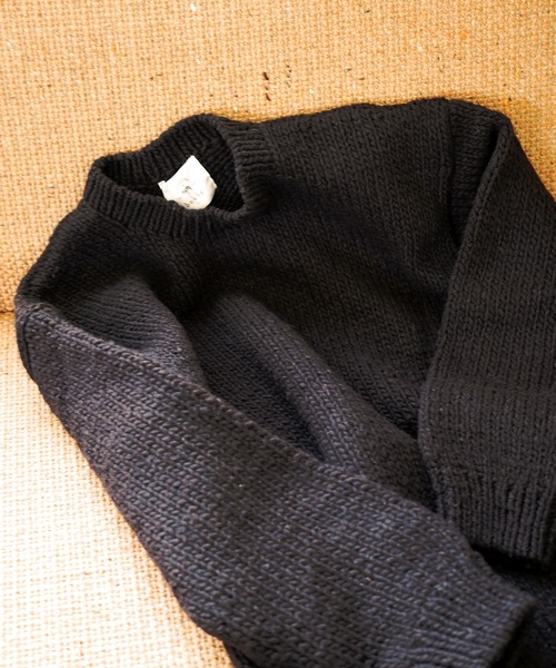 bukht（ブフト）の「【bukht ブフト】Peruvian Hand-Knit Sweat　ハンドニットセーター（ニット/セーター・メンズ・マスタード/ダークブラウン/ブルー/オレンジ/パープル・ONE SIZE）」の7枚目の写真