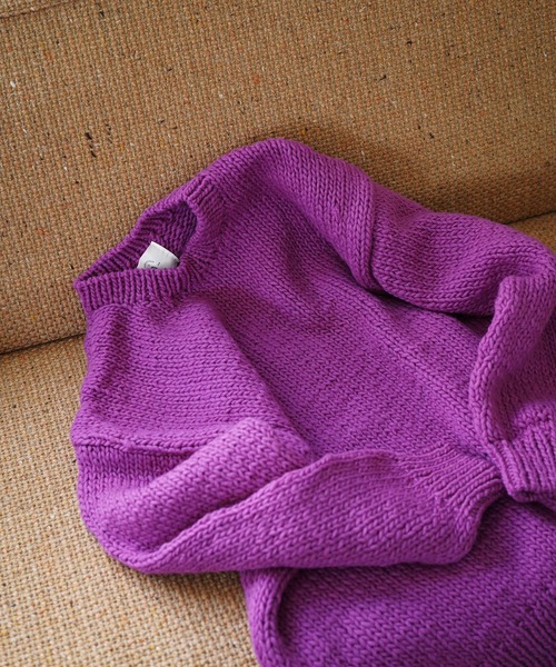 bukht（ブフト）の「【bukht ブフト】Peruvian Hand-Knit Sweat　ハンドニットセーター（ニット/セーター・メンズ・マスタード/ダークブラウン/ブルー/オレンジ/パープル・ONE SIZE）」の17枚目の写真