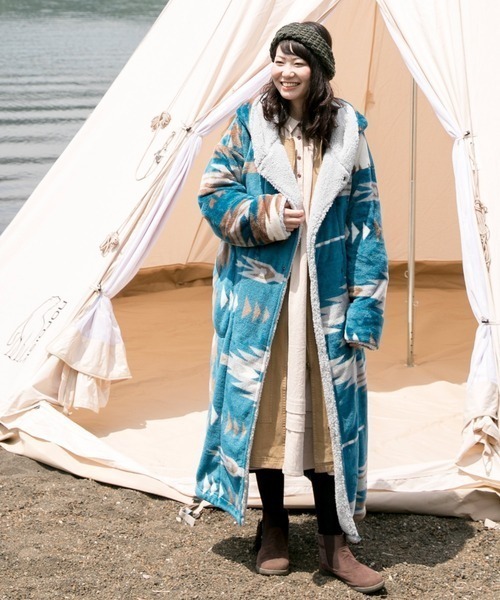 Amina/アミナ 着るブランケット ノマディ あったか 防寒 ボア マイクロ