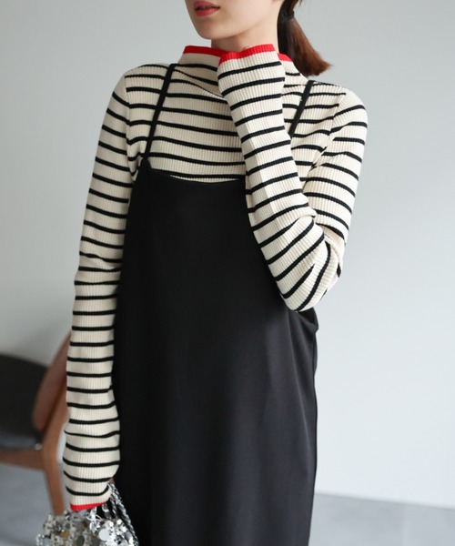 sakishimatokyo(サキシマトーキョー)の「<新色追加>【サムホール付き】リブ配色ニットプルオーバー/フィンガーホール(ニット/セーター・レディース・アイボリー/ブラック/レッド/グレー/ブルー・FREE)」の18枚目の写真