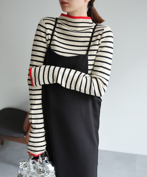 sakishimatokyo(サキシマトーキョー)の「<新色追加>【サムホール付き】リブ配色ニットプルオーバー/フィンガーホール(ニット/セーター・レディース・アイボリー/ブラック/レッド/グレー/ブルー・FREE)」の19枚目の写真