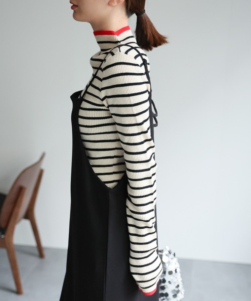 sakishimatokyo(サキシマトーキョー)の「<新色追加>【サムホール付き】リブ配色ニットプルオーバー/フィンガーホール(ニット/セーター・レディース・アイボリー/ブラック/レッド/グレー/ブルー・FREE)」の20枚目の写真