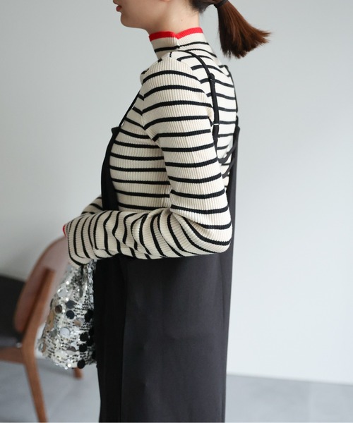 sakishimatokyo(サキシマトーキョー)の「<新色追加>【サムホール付き】リブ配色ニットプルオーバー/フィンガーホール(ニット/セーター・レディース・アイボリー/ブラック/レッド/グレー/ブルー・FREE)」の22枚目の写真