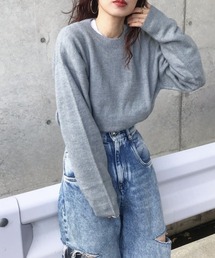 ord（オルド）の「ord/オルド/ショートモヘアクルーネックニット（ニット/セーター）」