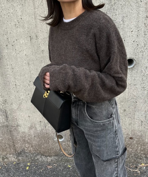 ord（オルド）の「ord/オルド/ショートモヘアクルーネックニット（ニット/セーター・レディース・ブラウン/グレー/ベージュ・LARGE/MEDIUM）」の14枚目の写真