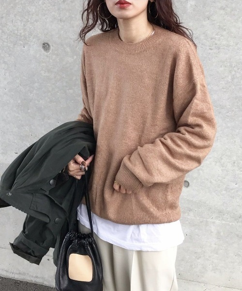 ord（オルド）の「ord/オルド/ショートモヘアクルーネックニット（ニット/セーター・レディース・ブラウン/グレー/ベージュ・LARGE/MEDIUM）」の18枚目の写真