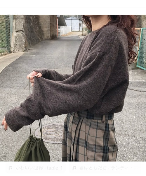 ord（オルド）の「ord/オルド/ショートモヘアクルーネックニット（ニット/セーター・レディース・ブラウン/グレー/ベージュ・LARGE/MEDIUM）」の8枚目の写真