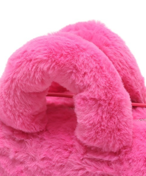 atmos pink（アトモスピンク）の「atmos pink ファー ミニバッグ（ハンドバッグ・レディース・カーキ/ピンク/ネイビー・FREE）」の4枚目の写真
