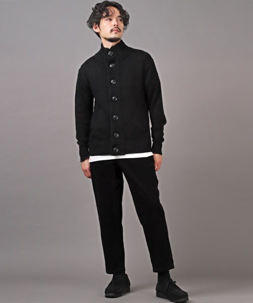 LUXSTYLE(ラグスタイル)の「スタンドハイネックカーディガン(カーディガン/ボレロ・メンズ・ブラック/ブラックミックス・M/L)」の11枚目の写真
