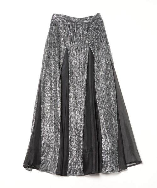 AULA（アウラ）の「AULA（アウラ）Glitter Pleated Flared Skirt（スカート・レディース・シルバー・38）」の2枚目の写真