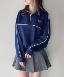 one way | ライン入りハーフジップトップス　トラックジャケット(スウェット)