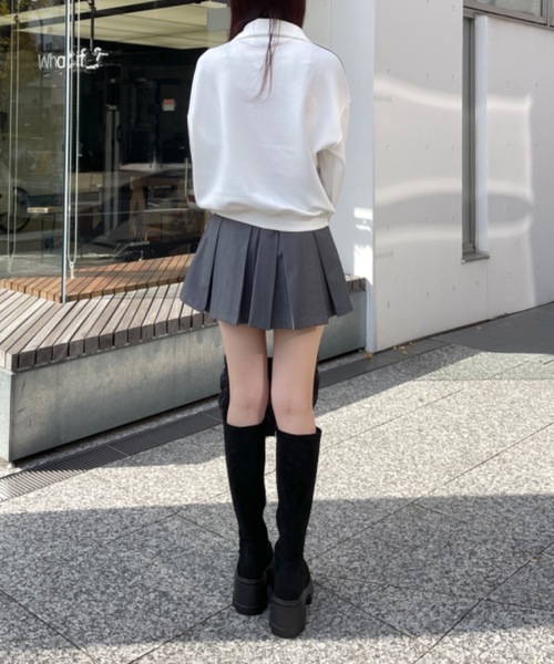 one way（ワンウェイ）の「ライン入りハーフジップトップス　トラックジャケット（スウェット・レディース・ダークブルー/ブルー/グレー/ホワイト・FREE）」の13枚目の写真