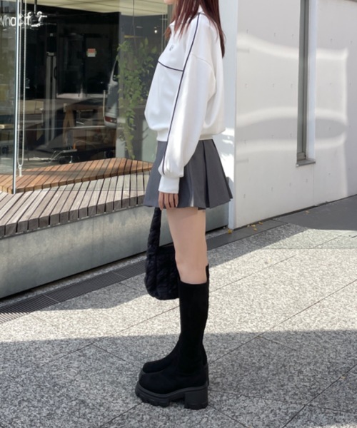 one way（ワンウェイ）の「ライン入りハーフジップトップス　トラックジャケット（スウェット・レディース・ダークブルー/ブルー/グレー/ホワイト・FREE）」の12枚目の写真