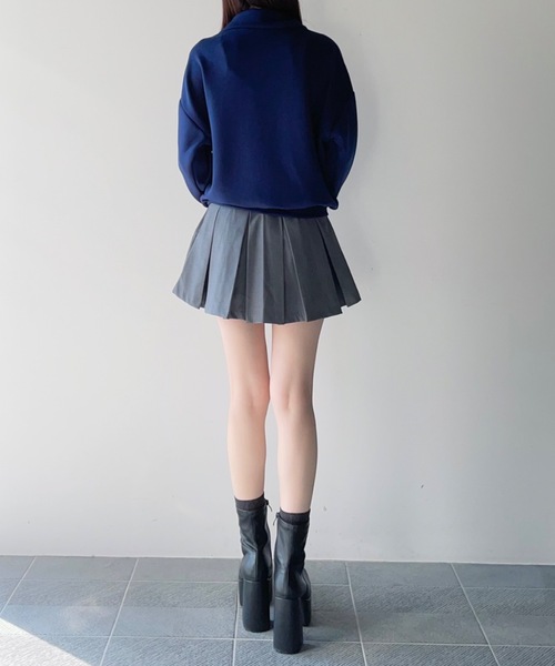 one way（ワンウェイ）の「ライン入りハーフジップトップス　トラックジャケット（スウェット・レディース・ダークブルー/ブルー/グレー/ホワイト・FREE）」の22枚目の写真