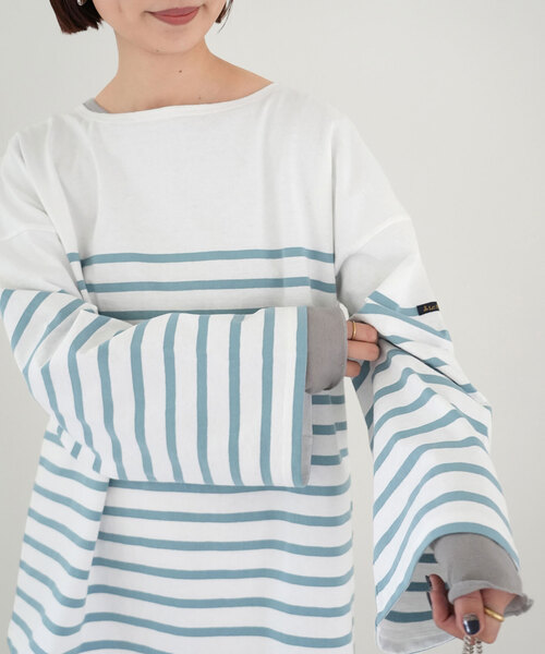 Le Minor（ルミノア）の「【LE MINOR/ルミノア 】SLOBE別注 NAVAL BORDER（Tシャツ/カットソー・レディース・ベージュ/ブルー/カーキ/イエロー/ピンク・FREE）」の3枚目の写真