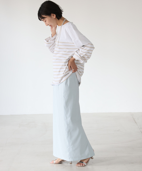 Le Minor（ルミノア）の「【LE MINOR/ルミノア 】SLOBE別注 NAVAL BORDER（Tシャツ/カットソー・レディース・ベージュ/ブルー/カーキ/イエロー/ピンク・FREE）」の6枚目の写真