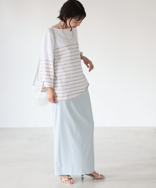 Le Minor（ルミノア）の「【LE MINOR/ルミノア 】SLOBE別注 NAVAL BORDER（Tシャツ/カットソー・レディース・ベージュ/ブルー/カーキ/イエロー/ピンク・FREE）」の7枚目の写真