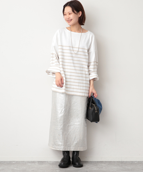 Le Minor（ルミノア）の「【LE MINOR/ルミノア 】SLOBE別注 NAVAL BORDER（Tシャツ/カットソー・レディース・ベージュ/ブルー/カーキ/イエロー/ピンク・FREE）」の13枚目の写真