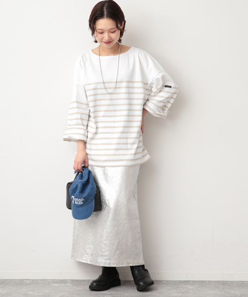 Le Minor（ルミノア）の「【LE MINOR/ルミノア 】SLOBE別注 NAVAL BORDER（Tシャツ/カットソー・レディース・ベージュ/ブルー/カーキ/イエロー/ピンク・FREE）」の16枚目の写真