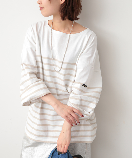 Le Minor（ルミノア）の「【LE MINOR/ルミノア 】SLOBE別注 NAVAL BORDER（Tシャツ/カットソー・レディース・ベージュ/ブルー/カーキ/イエロー/ピンク・FREE）」の17枚目の写真