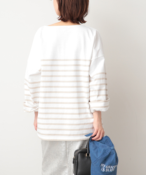 Le Minor（ルミノア）の「【LE MINOR/ルミノア 】SLOBE別注 NAVAL BORDER（Tシャツ/カットソー・レディース・ベージュ/ブルー/カーキ/イエロー/ピンク・FREE）」の18枚目の写真