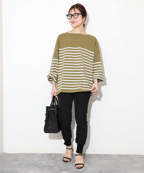 Le Minor（ルミノア）の「【LE MINOR/ルミノア 】SLOBE別注 NAVAL BORDER（Tシャツ/カットソー・レディース・ベージュ/ブルー/カーキ/イエロー/ピンク・FREE）」の19枚目の写真