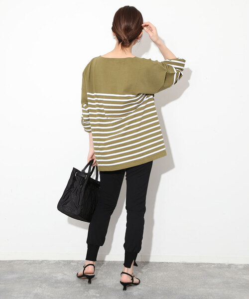 Le Minor（ルミノア）の「【LE MINOR/ルミノア 】SLOBE別注 NAVAL BORDER（Tシャツ/カットソー・レディース・ベージュ/ブルー/カーキ/イエロー/ピンク・FREE）」の21枚目の写真