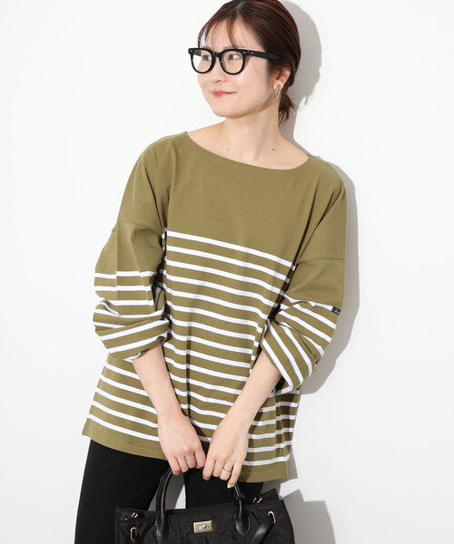 Le Minor（ルミノア）の「【LE MINOR/ルミノア 】SLOBE別注 NAVAL BORDER（Tシャツ/カットソー・レディース・ベージュ/ブルー/カーキ/イエロー/ピンク・FREE）」の22枚目の写真