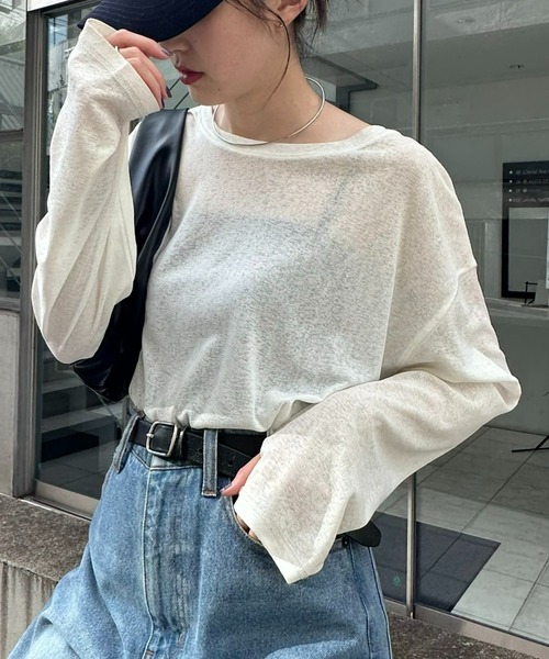 CIAOPANIC TYPY(チャオパニックティピー)の「≪お気に入り登録数17万人突破≫【17色展開】サイドスリットシアートップス(Tシャツ/カットソー・レディース・ホワイト/ピンク/ブラック/スカイブルー/オレンジ/グレー/イエロー/ライム/レッド/ブルー/ローズ/ネイビー/サーモンピンク/バーガンディー/カーキ/ベージュ/イエロー系その他・ONE SIZE)」の19枚目の写真