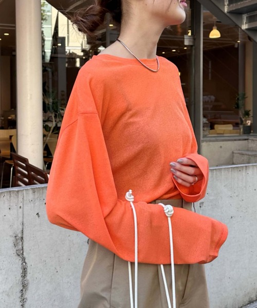 CIAOPANIC TYPY（チャオパニックティピー）の「≪お気に入り登録数17万人突破≫【17色展開】サイドスリットシアートップス（Tシャツ/カットソー・レディース・ホワイト/ピンク/ブラック/スカイブルー/オレンジ/グレー/イエロー/ライム/レッド/ブルー/ローズ/ネイビー/サーモンピンク/バーガンディー/カーキ/ベージュ/イエロー系その他・ONE SIZE）」の19枚目の写真